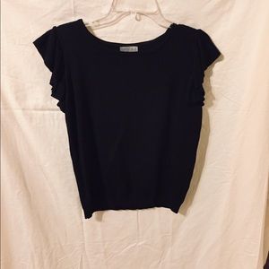Black Short Waisted Sweater Blouse.